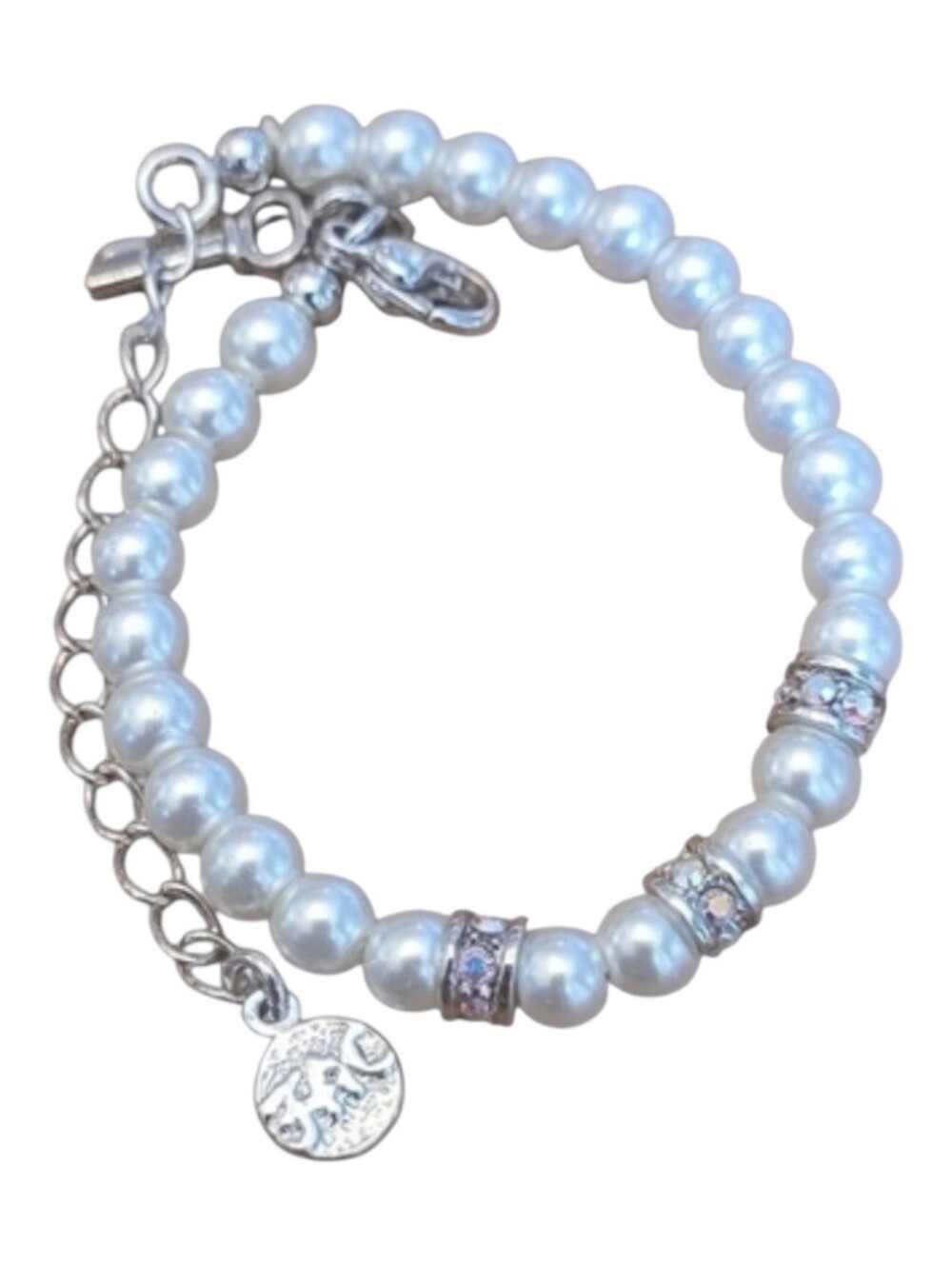 Elegant Swarovski and Pearl Bracelet with Silver Accents